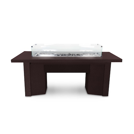 The Outdoor Plus 48 Rectangular Alameda Fire Table, Powder Coated Metal, Spark Ignition w/Flame Sense, Liq. Propane OPT-ALMPC48FSEN-CPV-LP